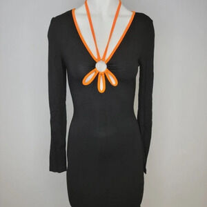 SHEIN Halter Neck  Ring Long Sleeve Dress